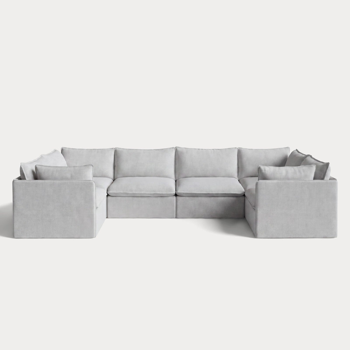 Modular Outdoor Washable 6-Seater U-Sectional | Nano Slubweave in Mist