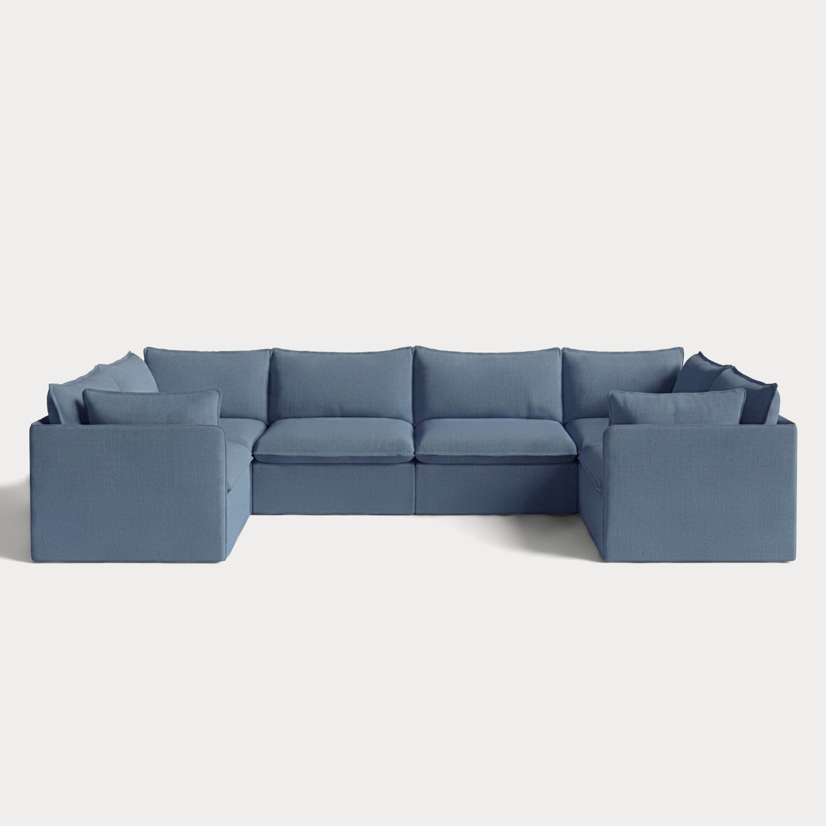 Modular Outdoor Washable 6-Seater U-Sectional | Classic Canvas in Ocean