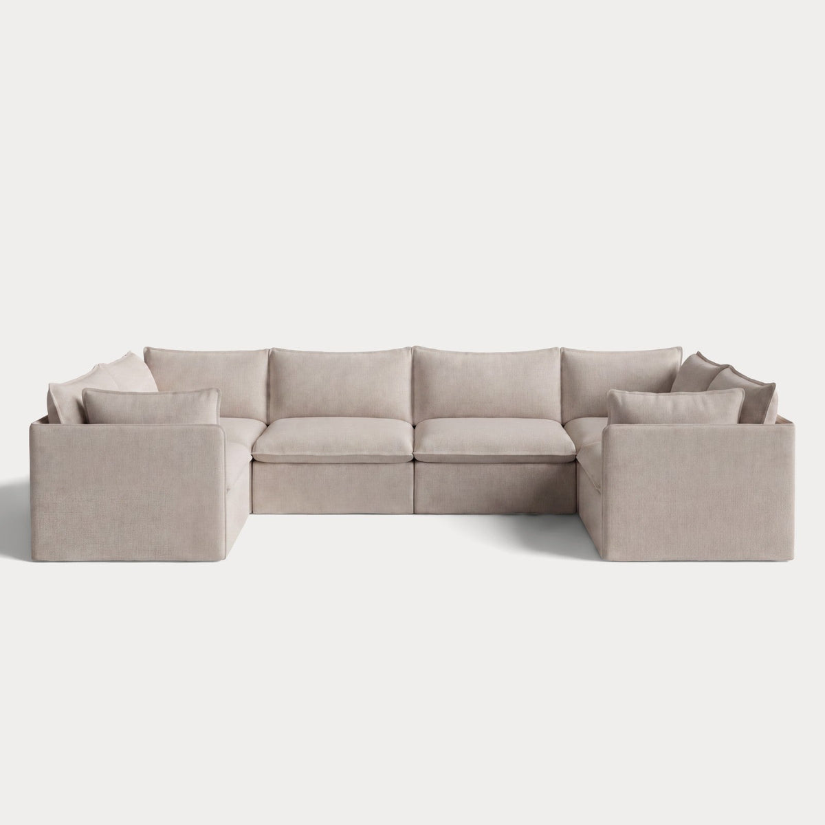 Modular Outdoor Washable 6-Seater U-Sectional | Classic Canvas in Sand