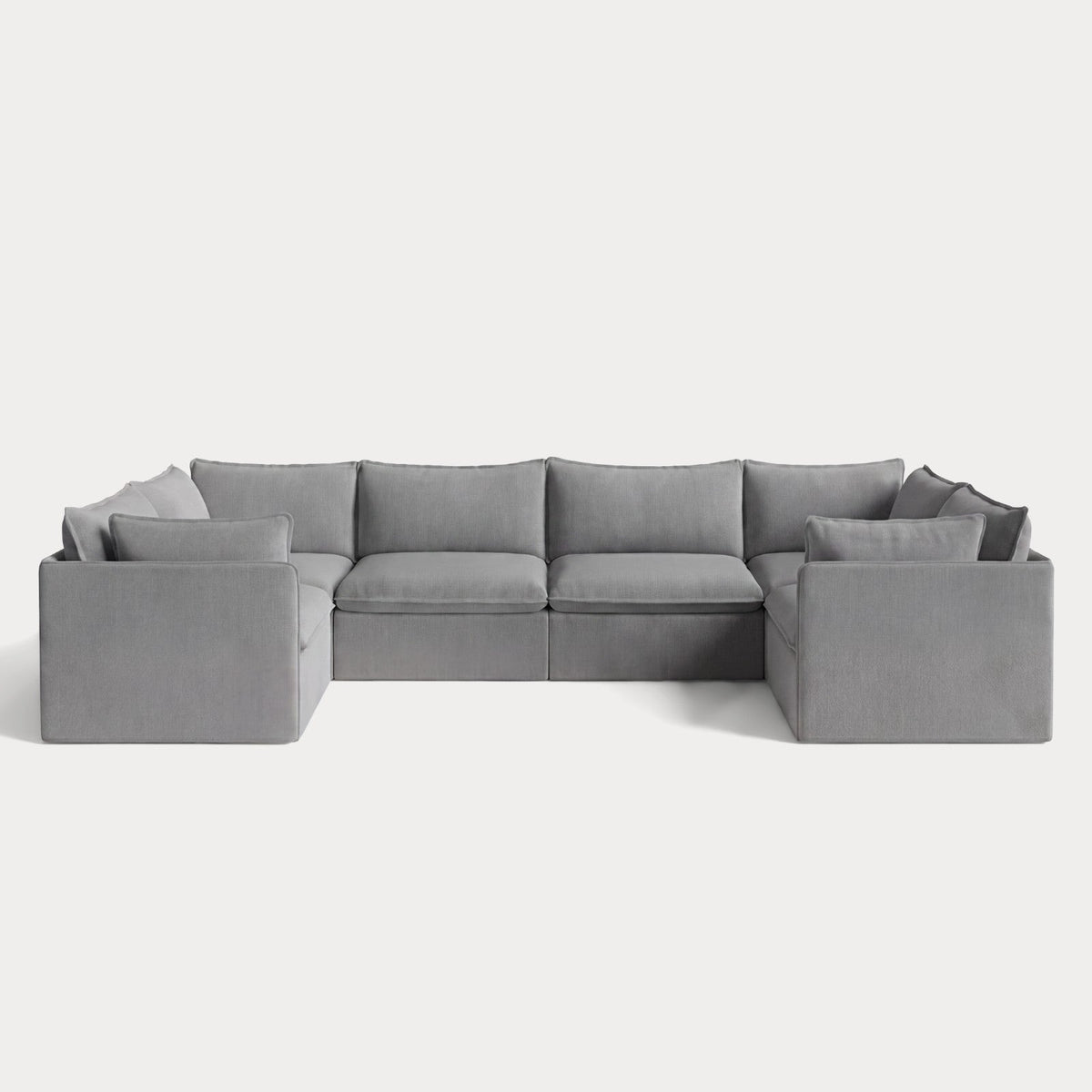 Modular Outdoor Washable 6-Seater U-Sectional | Classic Canvas in Stone Gray