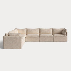 Modular Outdoor Washable 7-Seater Corner Sectional | Alfresco Boucle in Cashew