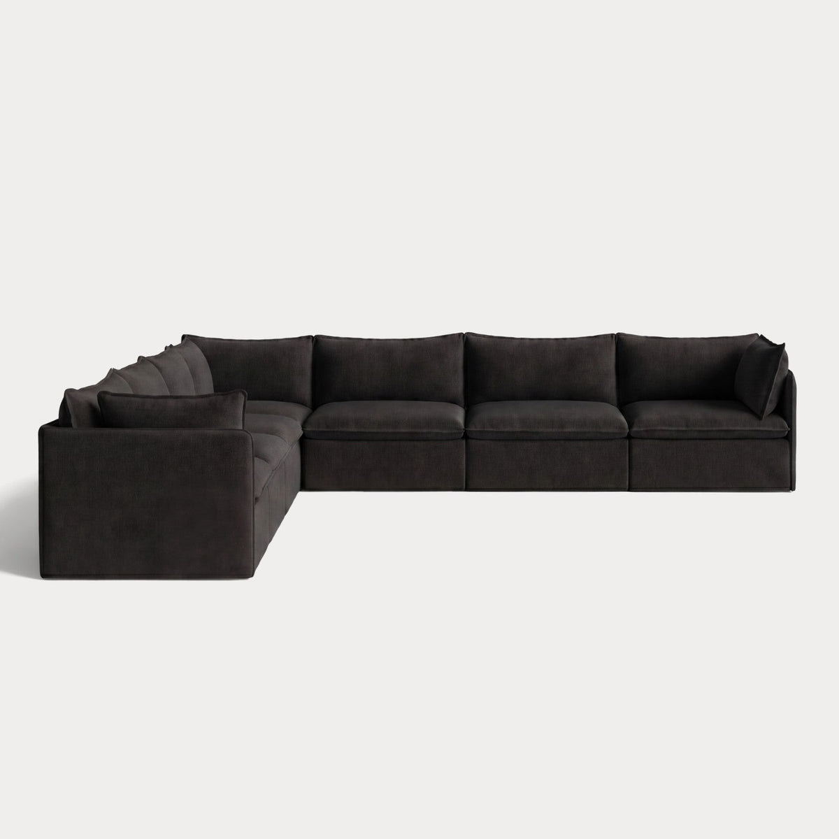 Modular Outdoor Washable 7-Seater Corner Sectional | Classic Canvas in Charcoal