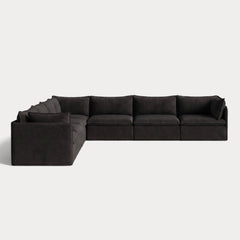 Modular Outdoor Washable 7-Seater Corner Sectional | Classic Canvas in Charcoal