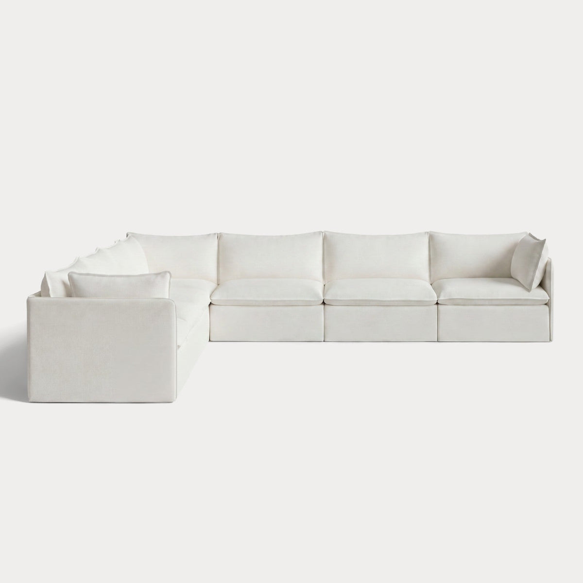 Modular Outdoor Washable 7-Seater Corner Sectional | Classic Canvas in Cloud