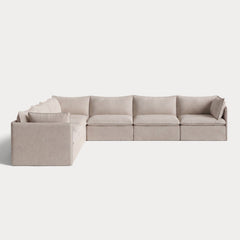 Modular Outdoor Washable 7-Seater Corner Sectional | Classic Canvas in Sand