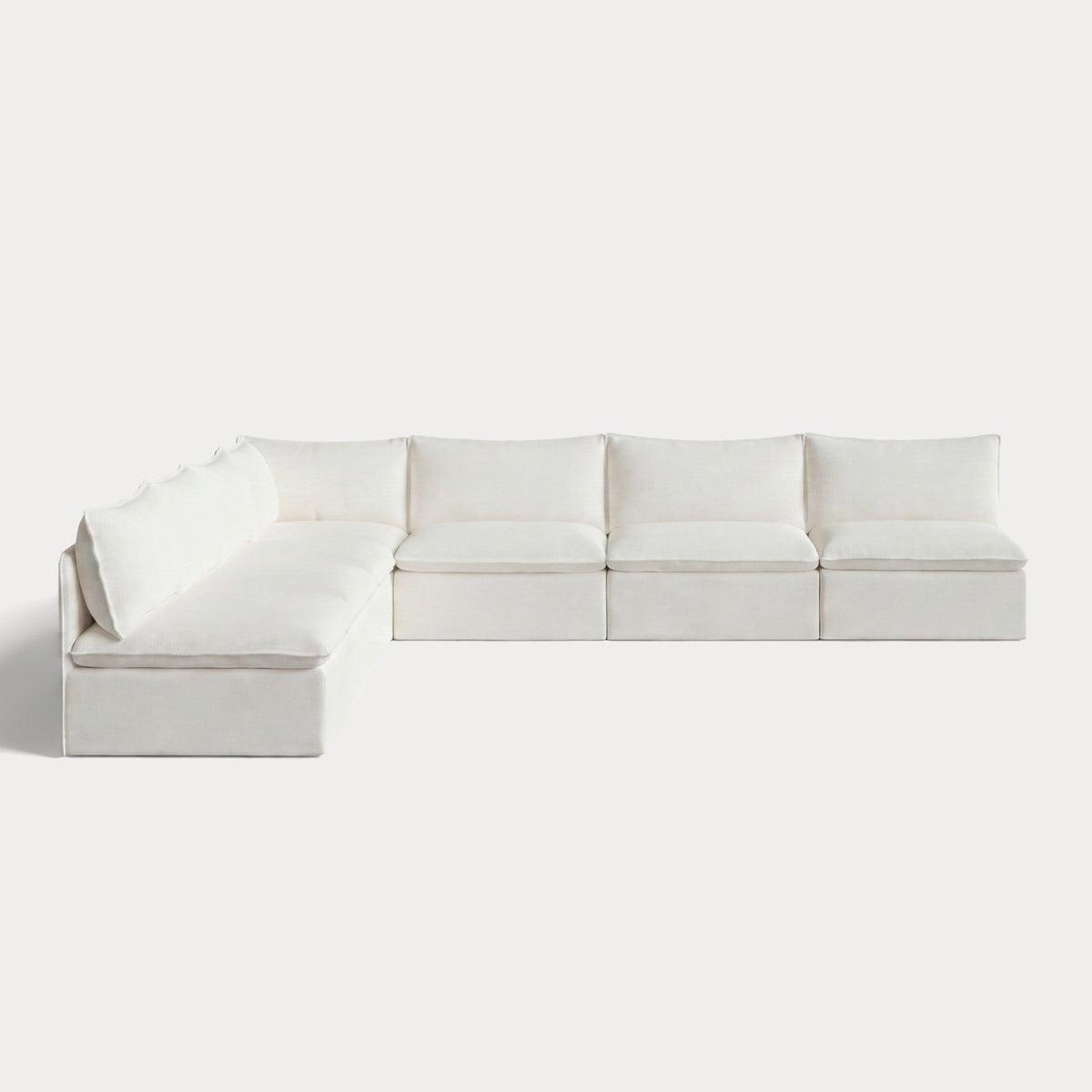 Modular Outdoor Washable 7-Seater Open-Ends Corner Sectional | Classic Canvas in Cloud