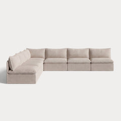 Modular Outdoor Washable 7-Seater Open-Ends Corner Sectional | Classic Canvas in Sand