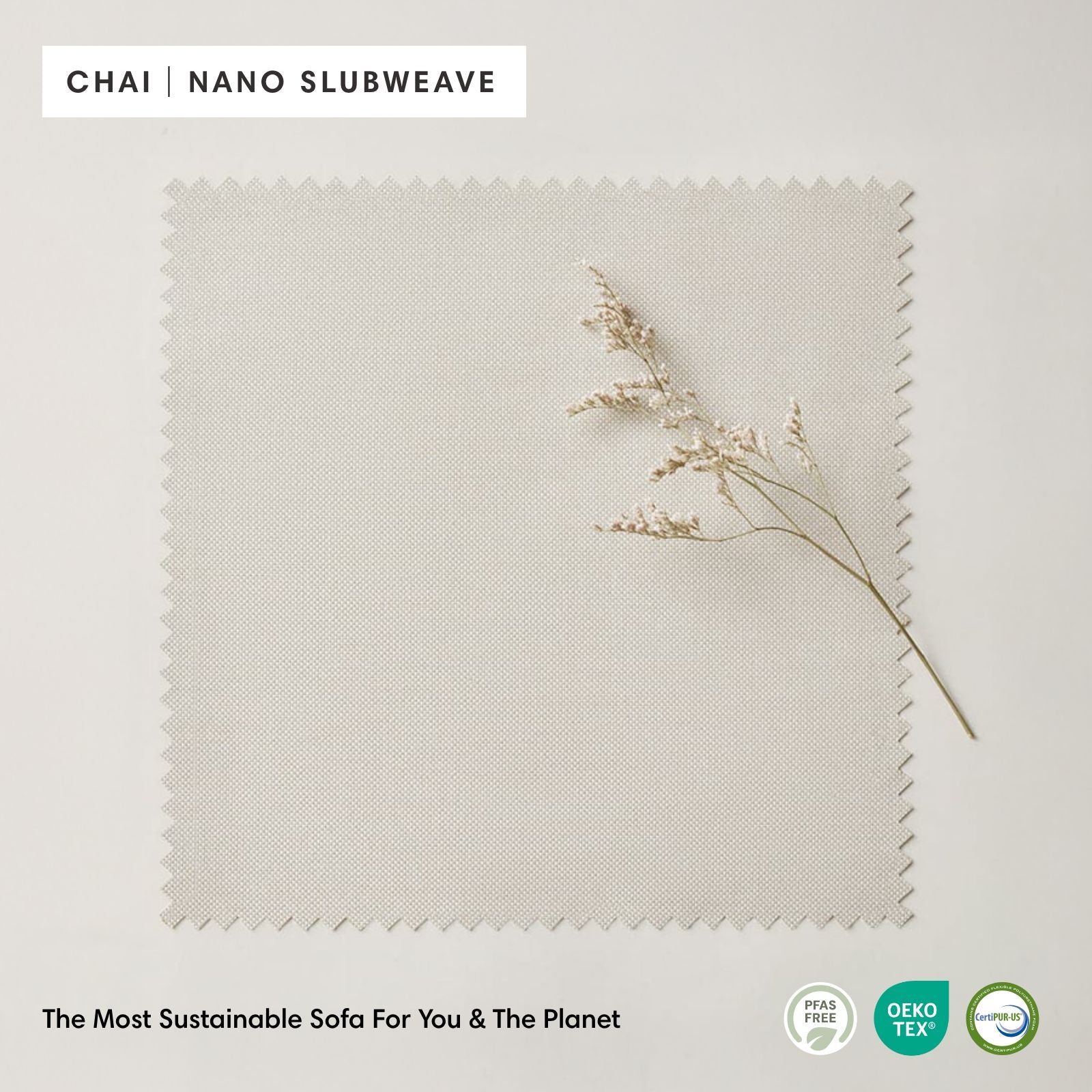 Modular Outdoor Washable 3-Seater + Ottoman | Nano Slubweave in Chai