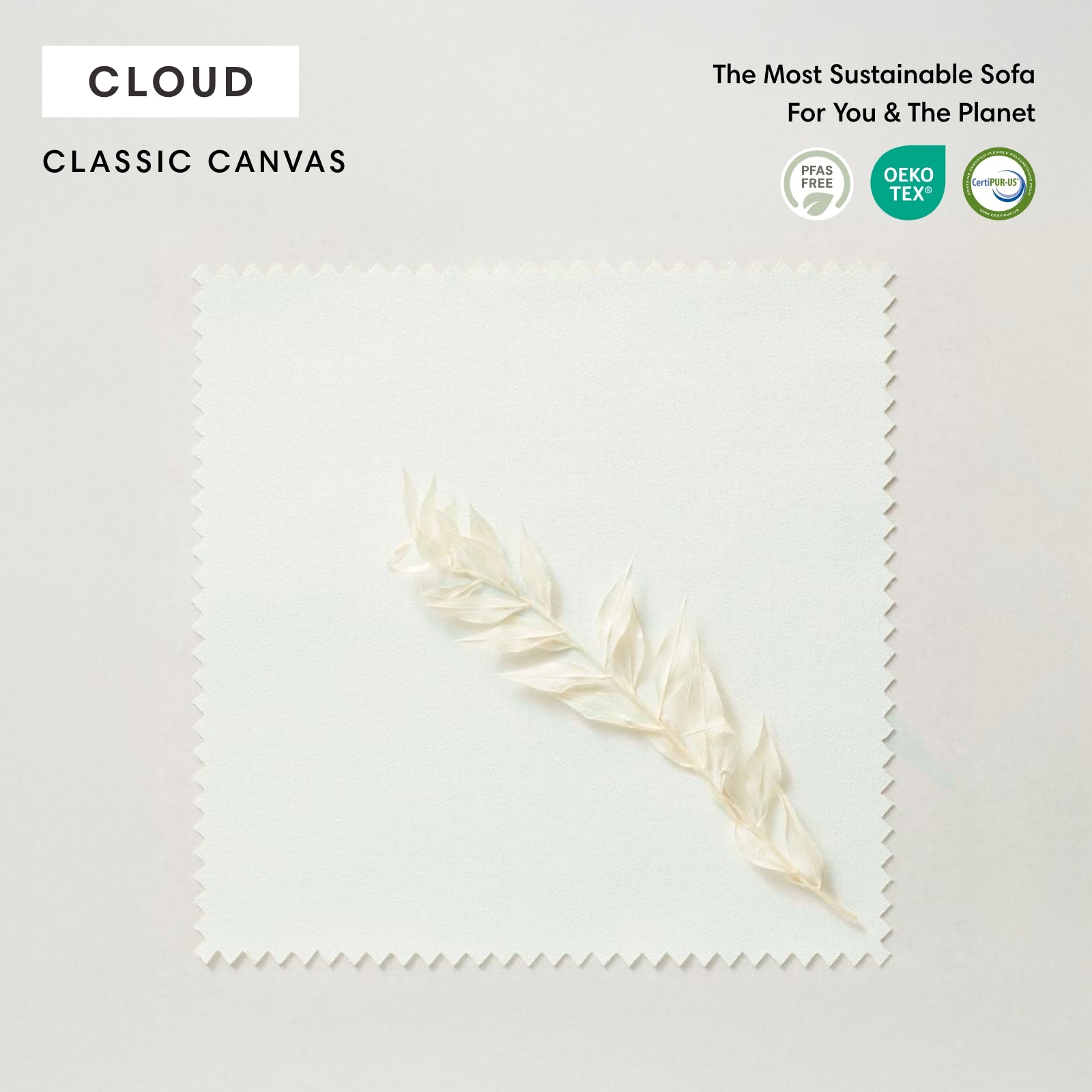 Dwell™ Modular Teak Outdoor 6-Seater U-Sectional | Classic Canvas in Cloud
