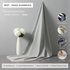 Modular Outdoor Washable 7-Seater Open-Ends U-Sectional + Ottoman | Nano Slubweave in Mist