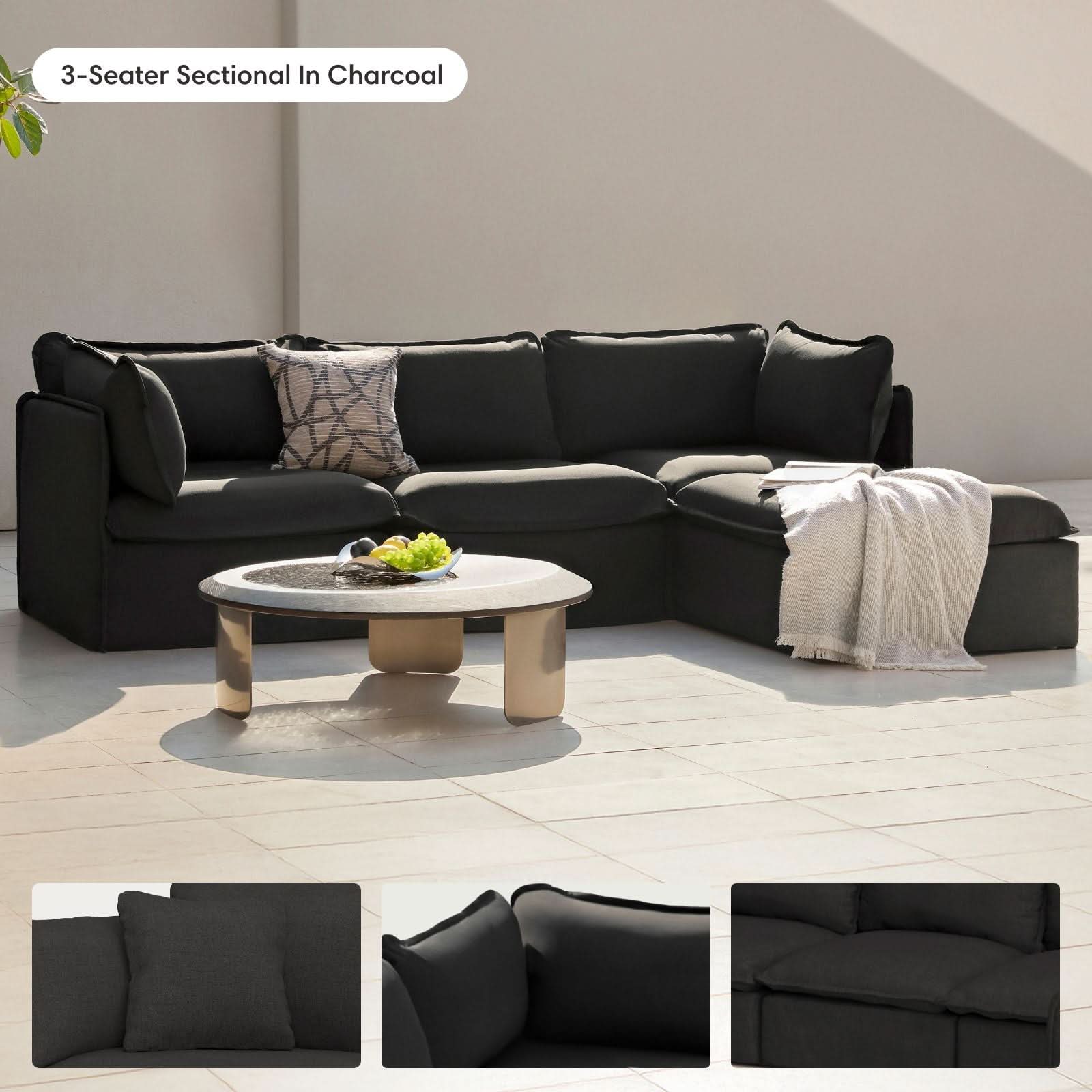 Modular Outdoor Washable 2-Seater | Classic Canvas in Charcoal