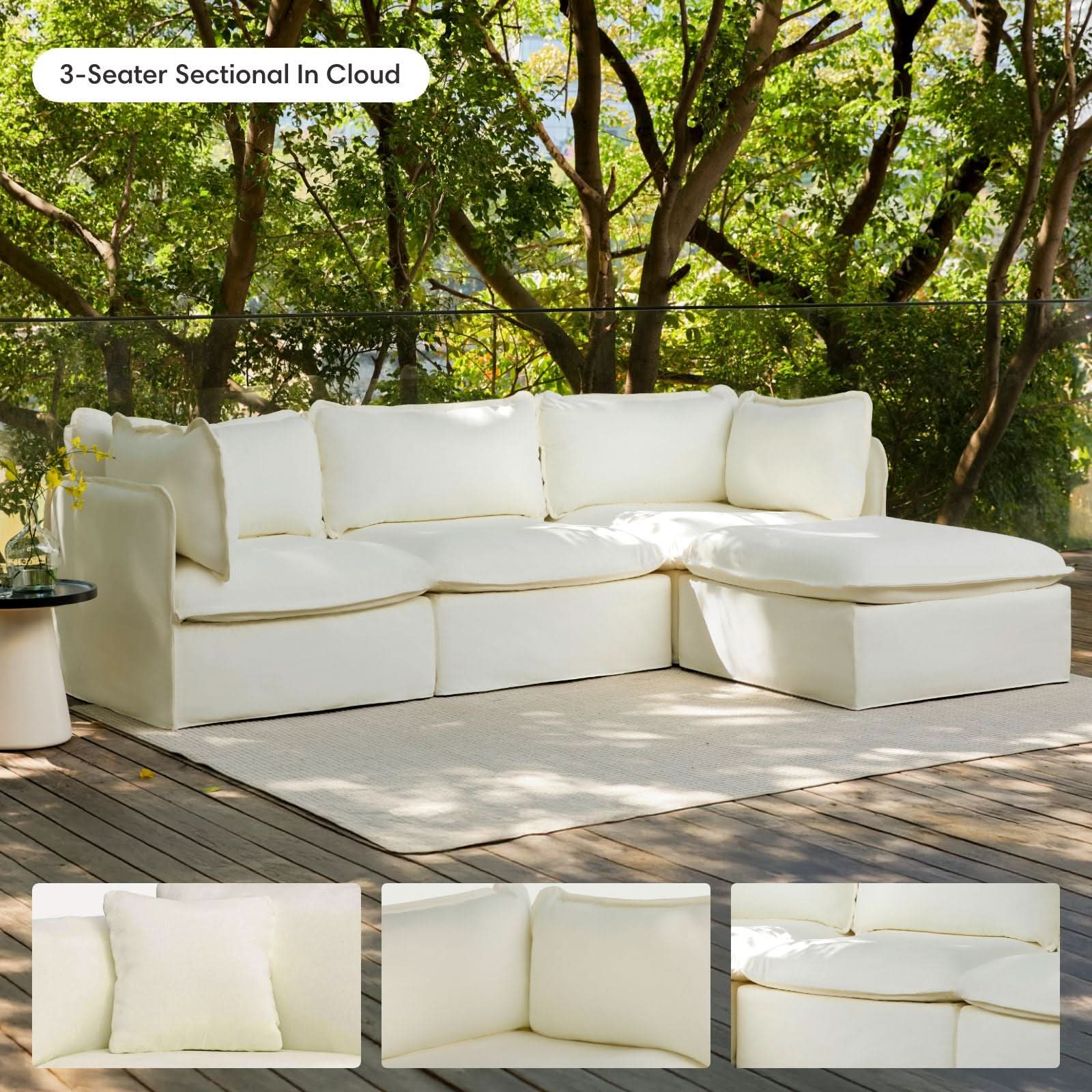 Modular Outdoor Washable 2-Seater | Classic Canvas in Cloud