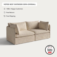 Modular Outdoor Washable 2-Seater | Alfresco Boucle in Cashew