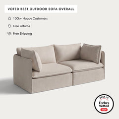 Modular Outdoor Washable 2-Seater | Classic Canvas in Sand