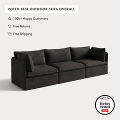 Modular Outdoor Washable 3-Seater | Classic Canvas in Charcoal