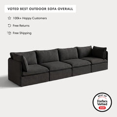 Modular Outdoor Washable 4-Seater | Classic Canvas in Charcoal