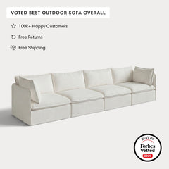 Modular Outdoor Washable 4-Seater | Classic Canvas in Cloud