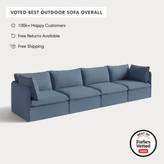 Modular Outdoor Washable 4-Seater | Classic Canvas in Ocean