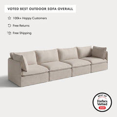 Modular Outdoor Washable 4-Seater | Classic Canvas in Sand
