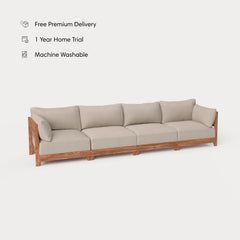 Dwell™ Modular Teak Outdoor 4-Seater Sofa | Classic Canvas in Sand