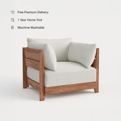 Dwell™ Modular Teak Outdoor Armchair | Classic Canvas in Cloud