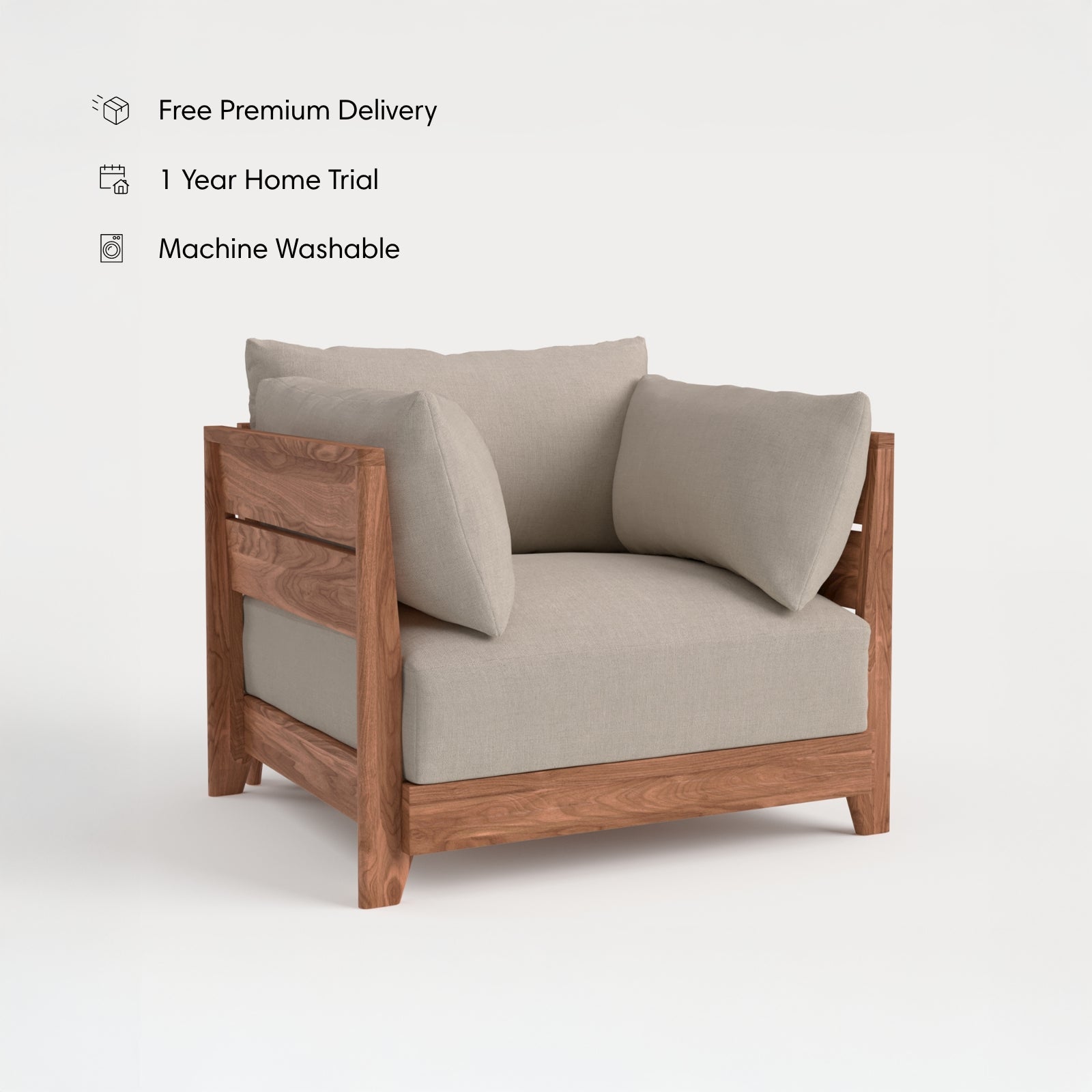 Dwell™ Modular Teak Outdoor Armchair | Classic Canvas in Sand
