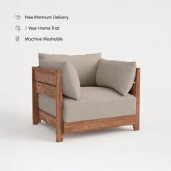 Dwell™ Modular Teak Outdoor Armchair | Classic Canvas in Sand