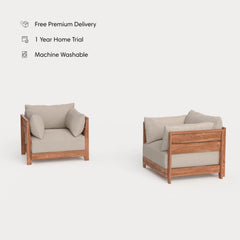 Dwell™ Modular Teak Outdoor Armchair Set | Classic Canvas in Sand