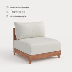 Dwell™ Modular Teak Outdoor Modular Unit - Armless Chair | Classic Canvas in Cloud