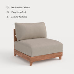 Dwell™ Modular Teak Outdoor Modular Unit - Armless Chair | Classic Canvas in Sand