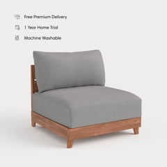 Dwell™ Modular Teak Outdoor Modular Unit - Armless Chair | Classic Canvas in Stone Gray
