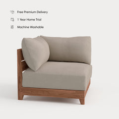 Dwell™ Modular Teak Outdoor Modular Unit - Corner Chair | Classic Canvas in Sand