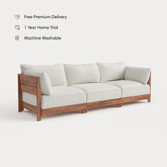 Dwell™ Modular Teak Outdoor Sofa | Classic Canvas in Cloud