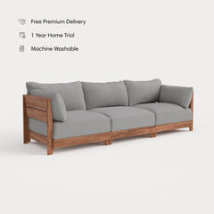 Dwell™ Modular Teak Outdoor Sofa | Classic Canvas in Stone Gray