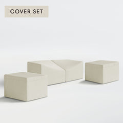 All-Season Outdoor Protective Cover Set for Washable 2-Seater Sofa + Armchair Set