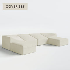 All-Season Outdoor Protective Cover Set for Washable 4-Seater U-Sectional