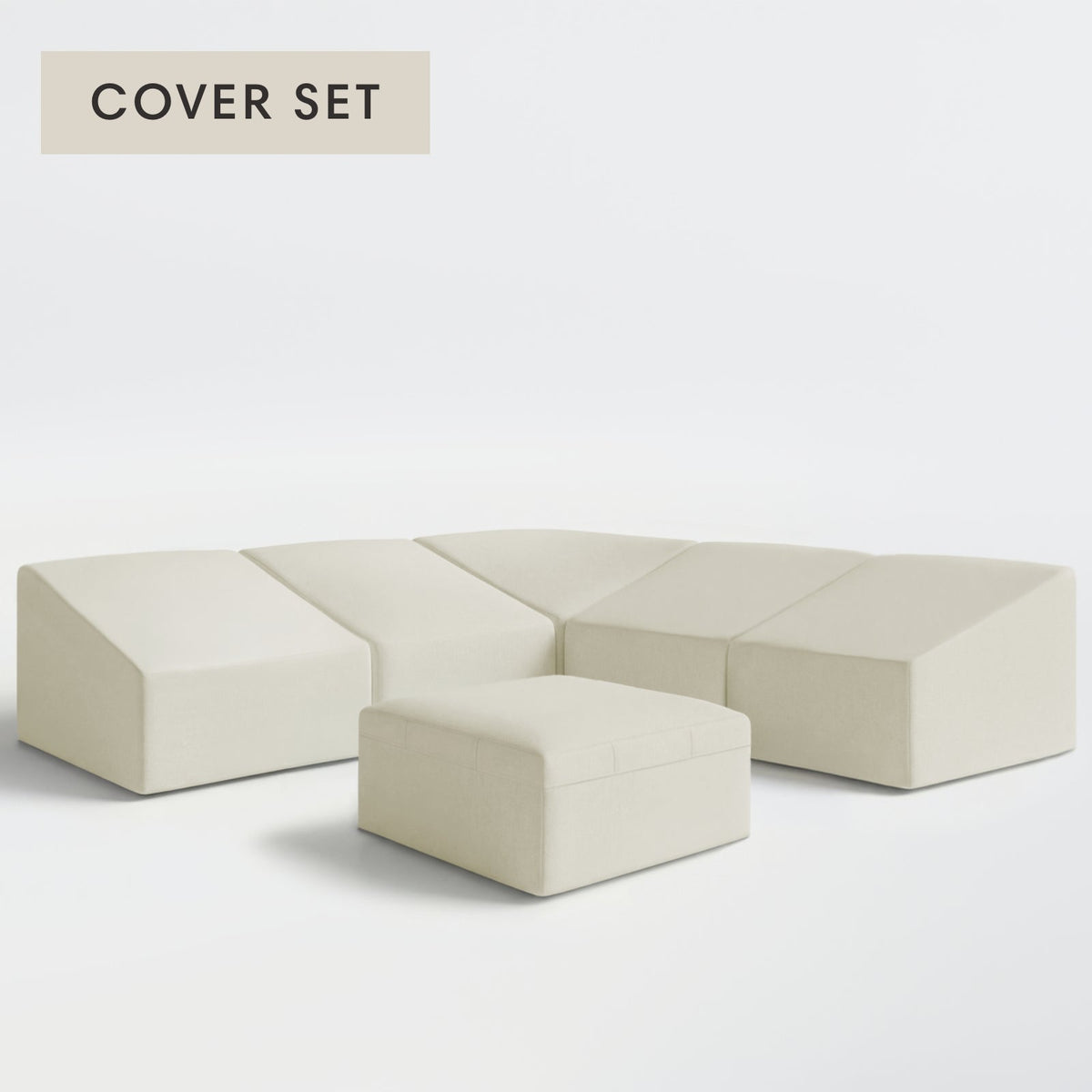 All-Season Outdoor Protective Cover Set for Washable 5-Seater Corner Sectional + Ottoman