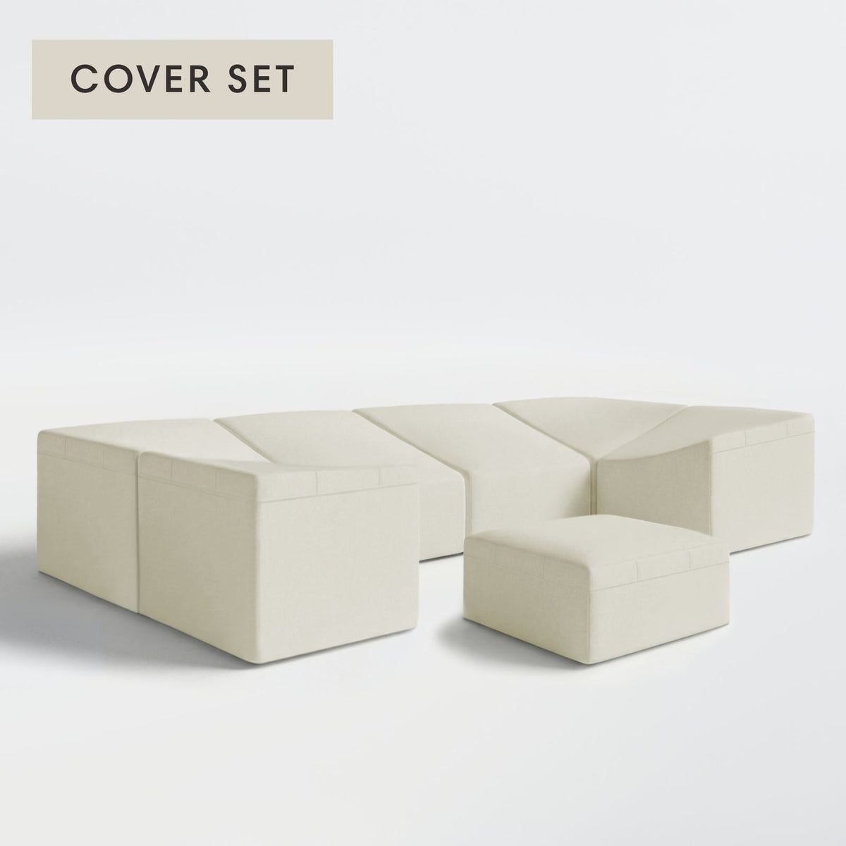 All-Season Outdoor Protective Cover Set for Washable 6-Seater U-Sectional + Ottoman
