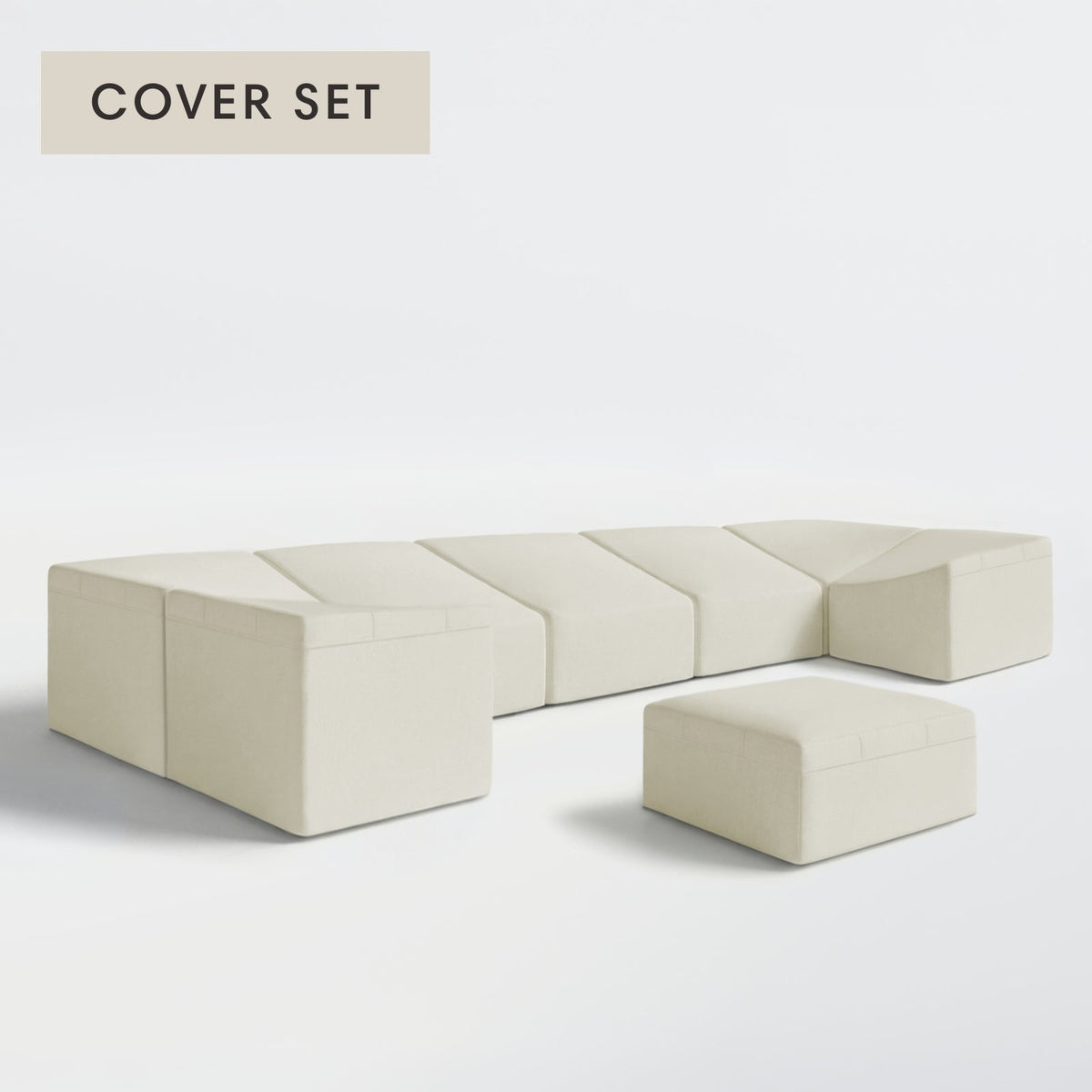 All-Season Outdoor Protective Cover Set for Washable 7-Seater U-Sectional + Ottoman