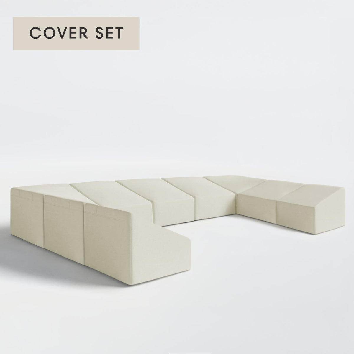 All-Season Outdoor Protective Cover Set for Washable 9-Seater Open-Ends U-Sectional