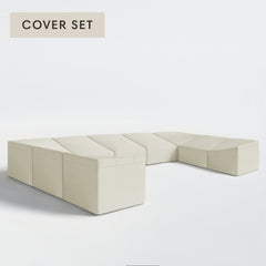 All-Season Outdoor Protective Cover Set for Washable 9-Seater U-Sectional